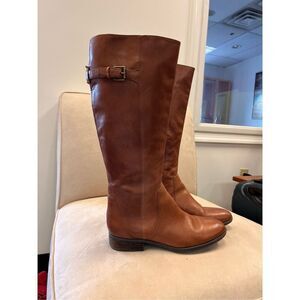 Sam Edelman Patton Brown Raw Leather Tall Boit sz 9 (flaws)